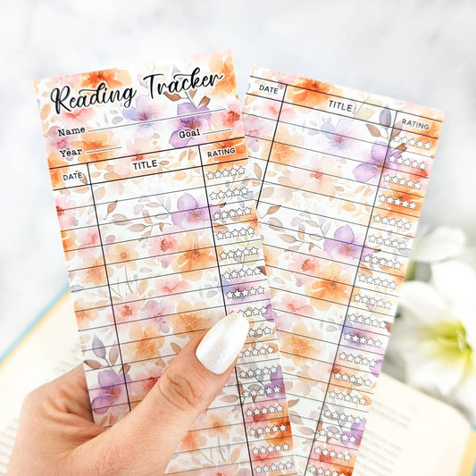 Floral Reading Tracker Bookmark