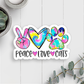 Peace Love Cats Vinyl Sticker