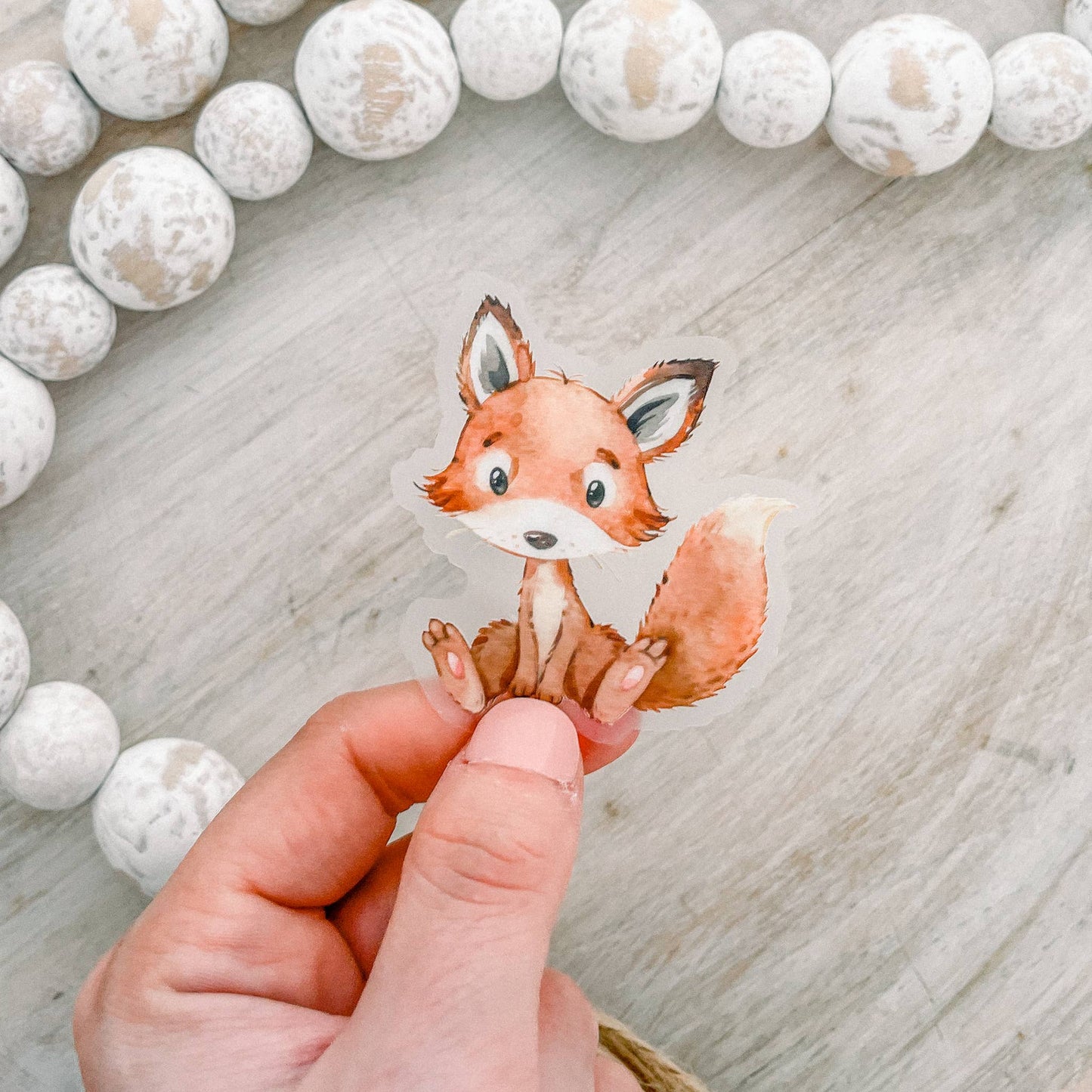 Cute Little Fox Clear Vinyl Sticker