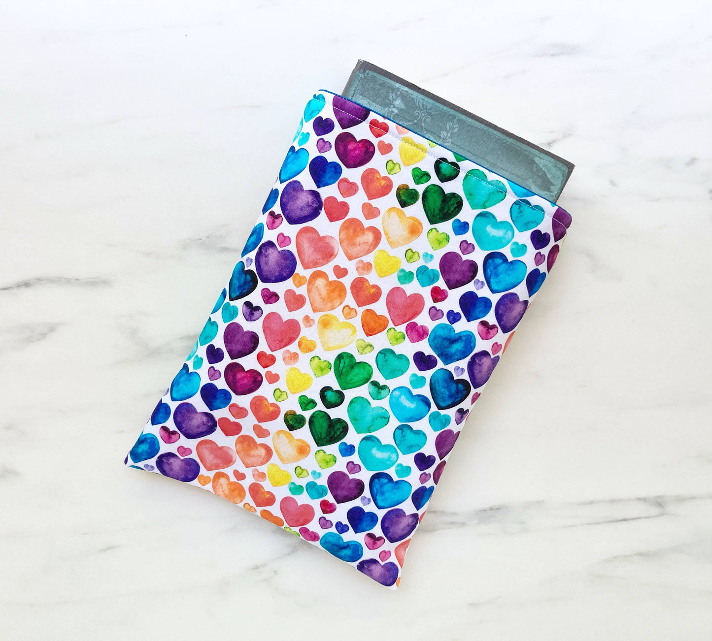 Rainbow Hearts Book Sleeve