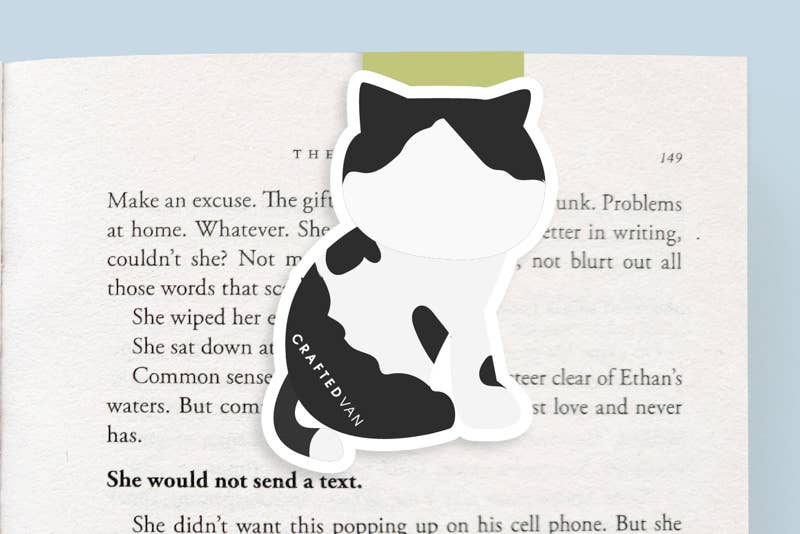 Tuxedo Black and White Cat - Jumbo Magnetic Bookmark