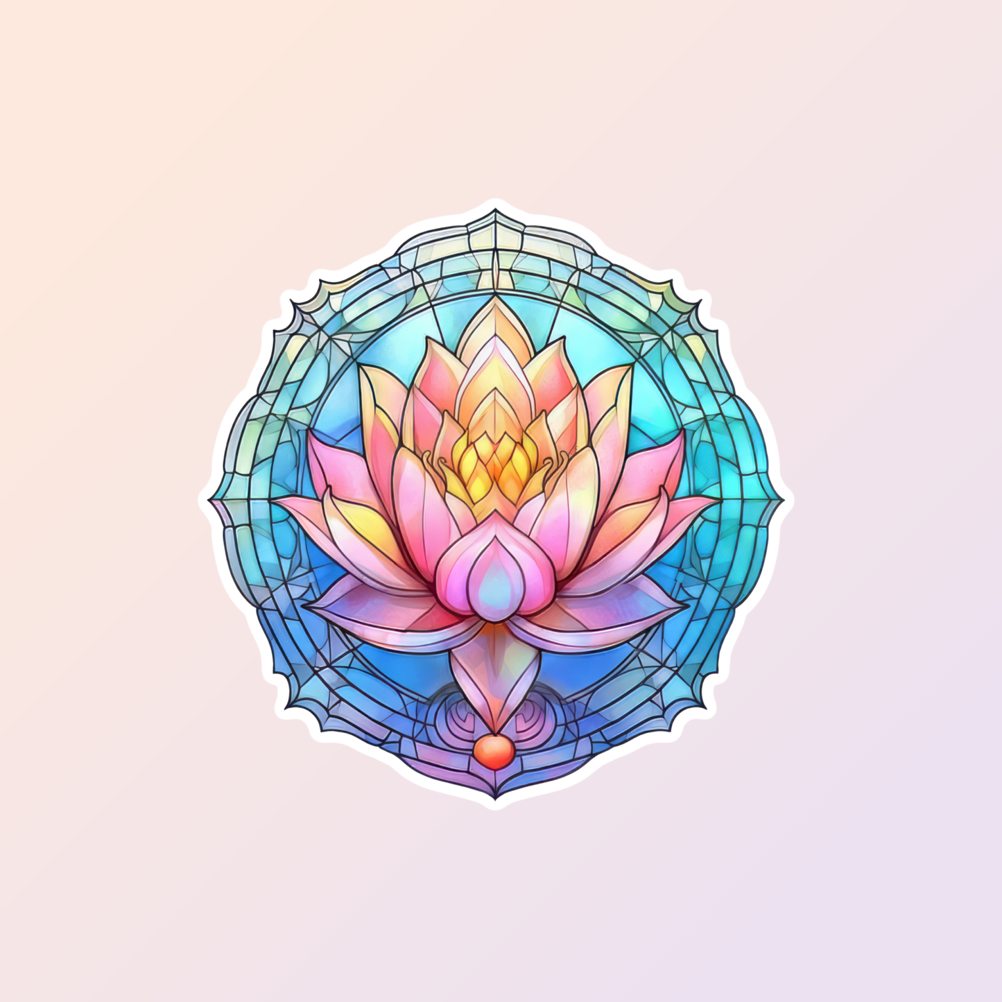 Lotus Stained Glass Vinyl Stickers