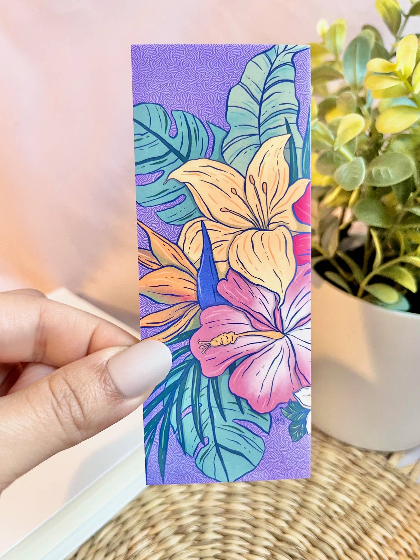 Purple Floral Bookmark