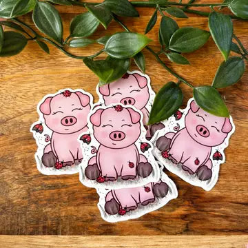 Lady Bug Pig Vinyl Sticker