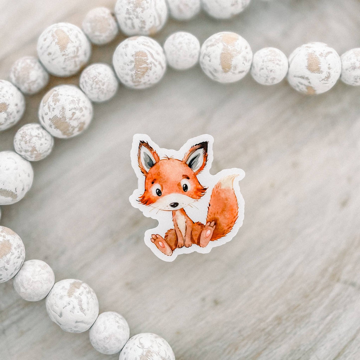 Cute Little Fox Clear Vinyl Sticker