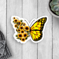 Sunflower Butterfly Vinyl Sticker