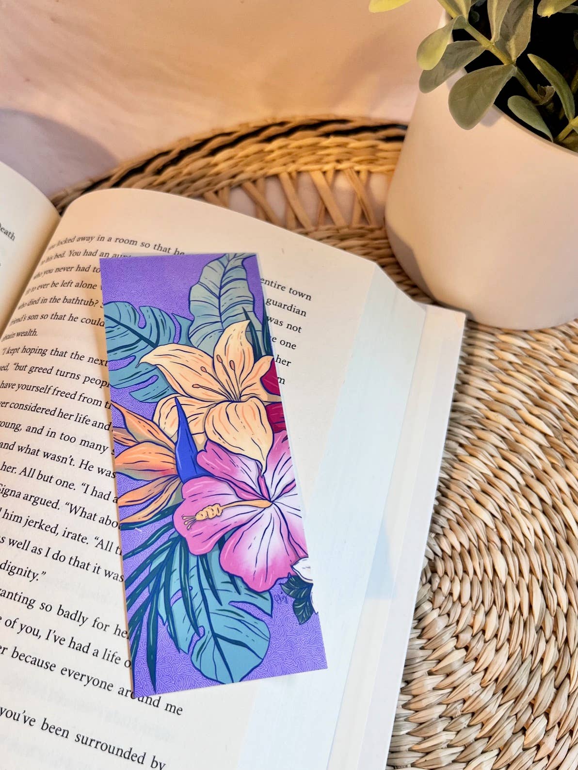 Purple Floral Bookmark