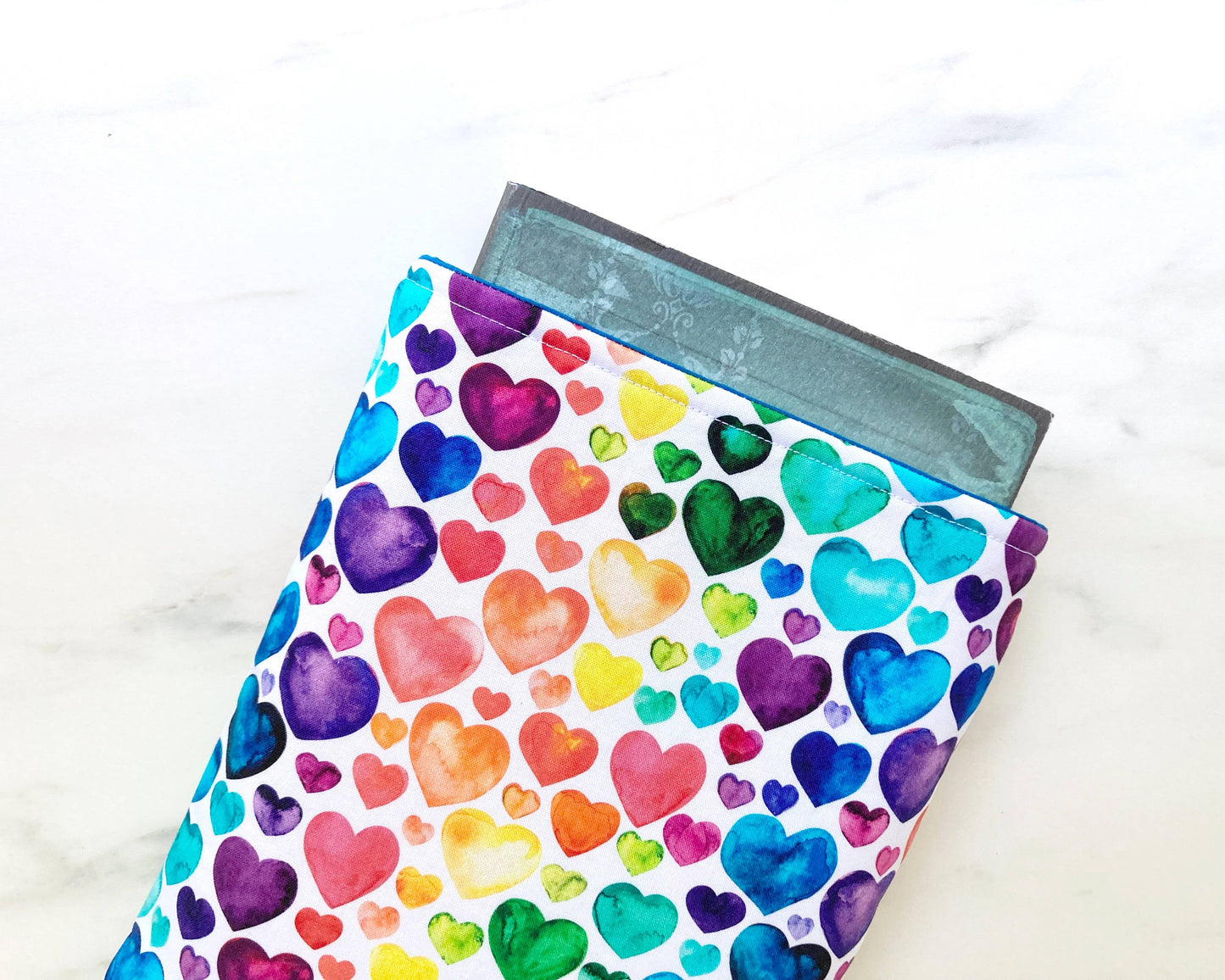 Rainbow Hearts Book Sleeve